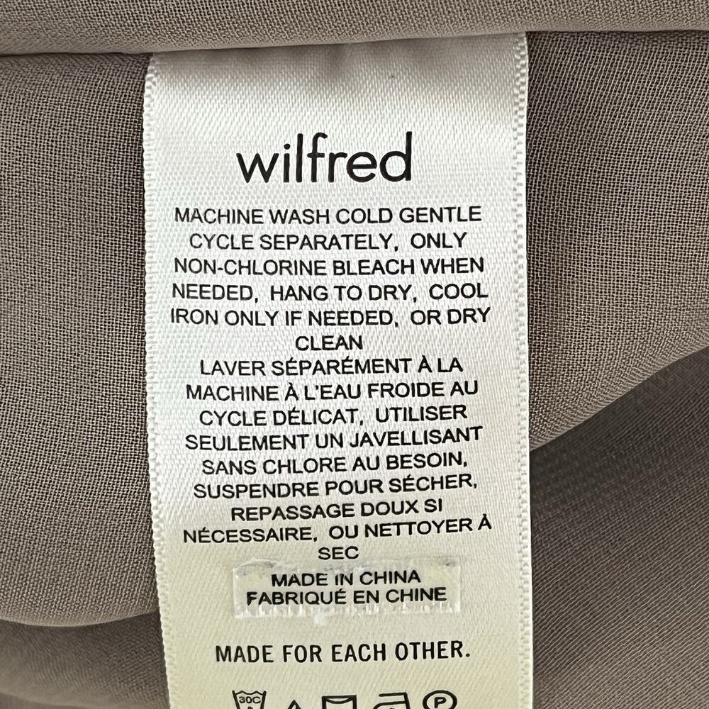 Wilfred Aritzia Tulum Midi Dress Women's Size 2 High Slit Sweetheart Neck Taupe - Picture 8 of 8